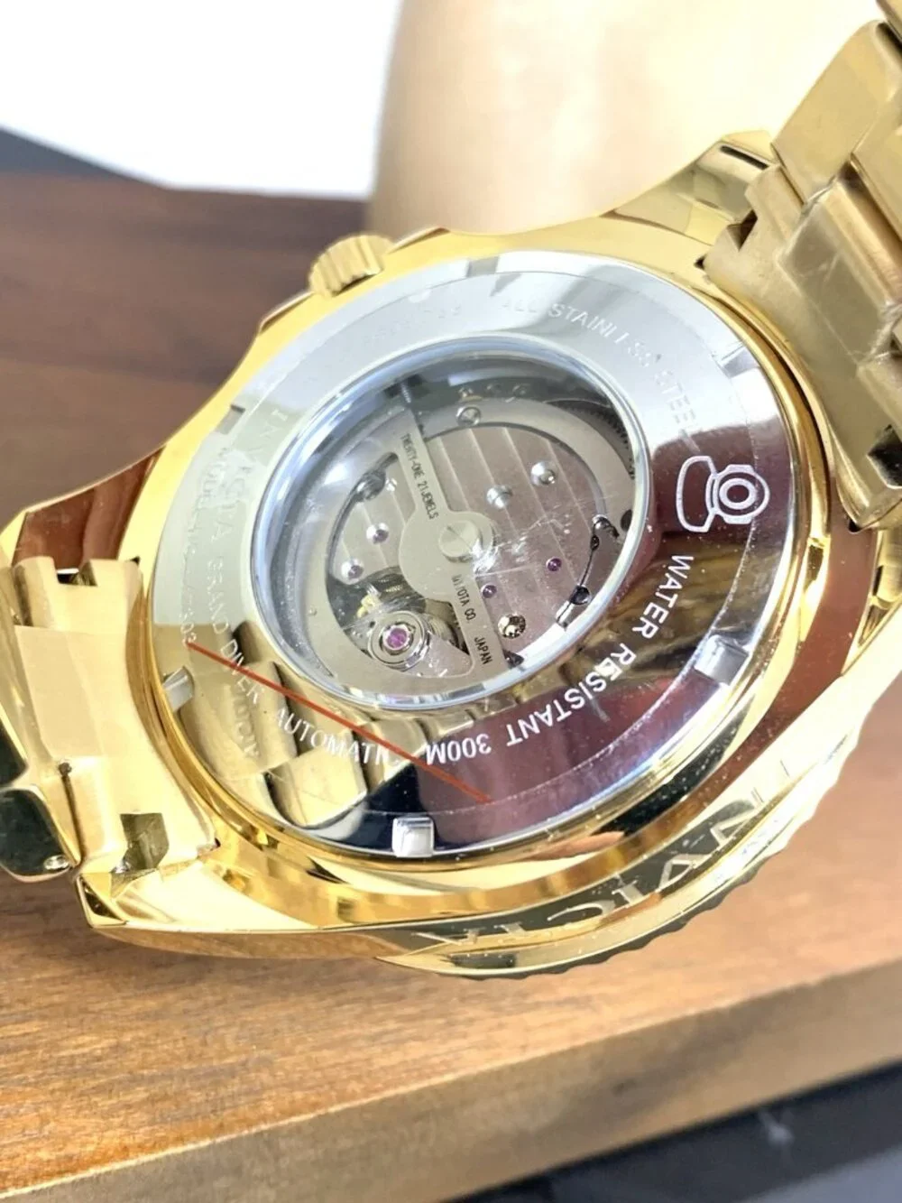 Invicta Men's Watch 47303 Grand Diver Swiss Automatic Blac Dial Gold Steel 47mm